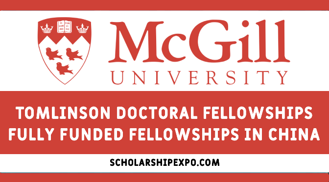 Tomlinson Doctoral Fellowships 2023 in Canada