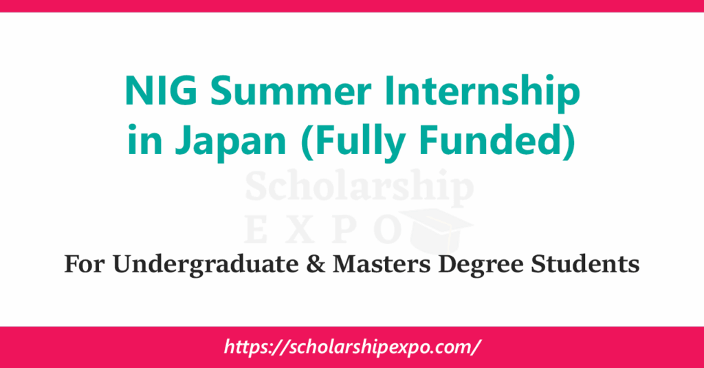 NIG Summer Internship 2026 in Japan (Fully Funded)